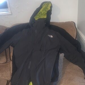 The North Face Men's Gray Performance Jacket with Green Lining